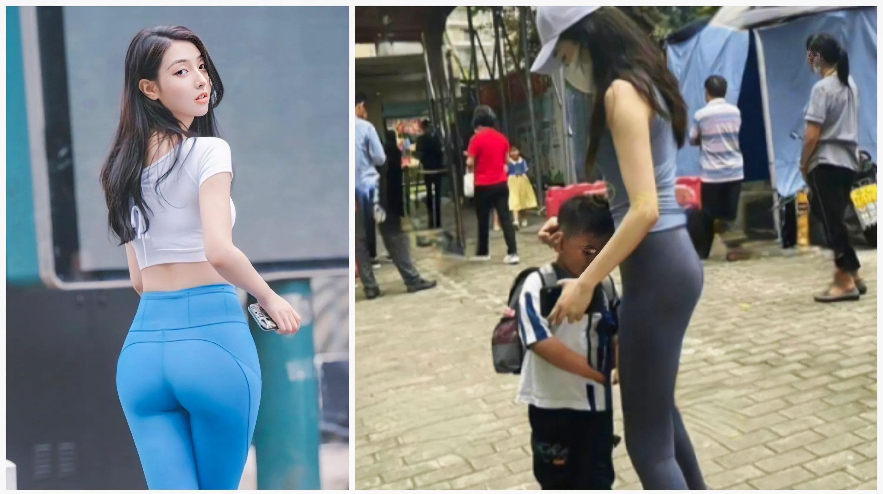 來不及換裝！女子穿「瑜伽褲」去幼稚園接孩子 「一轉身」在場的男家長都淪陷了
