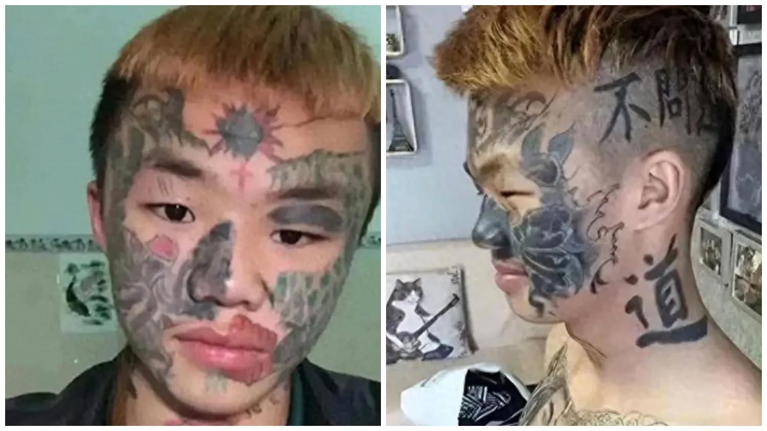 耍帥沒在怕！14歲屁孩「花500全臉刺青」模樣曝光　才過2年「後悔不已」：找不到工作